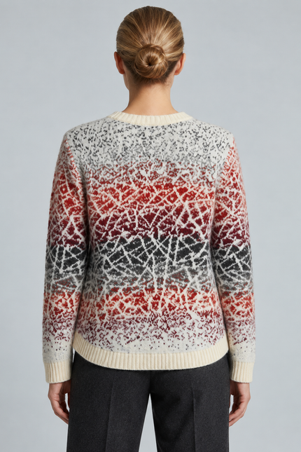 Jumper multi colour crackle pattern with round neck