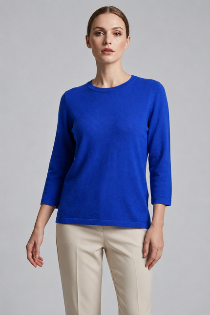 Jumper round neck with 3/4 sleeve