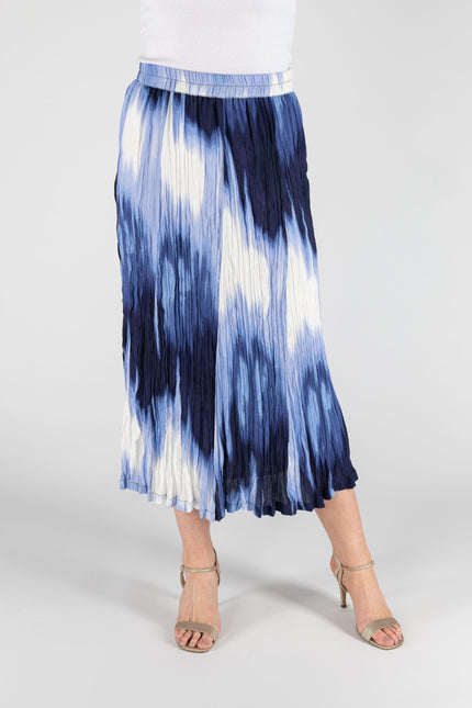 DENIM CRINKLE SKIRT  ELASTICATED WAIST