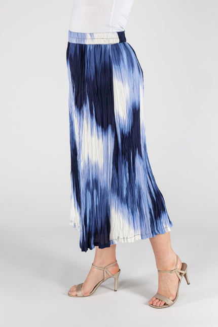 DENIM CRINKLE SKIRT  ELASTICATED WAIST