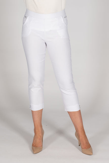 22" Leg Button Detail Cropped Trouser
