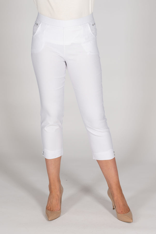 22" Leg Button Detail Cropped Trouser