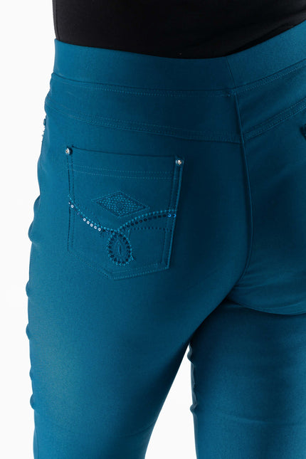 EMBROIDERED POCKET TROUSER 27" LEG ELASTCATED