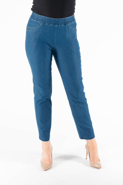 27 INCH LEG DENIM TROUSER METAL TRIM POCKET