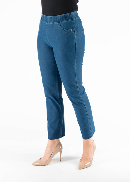 27 INCH LEG DENIM TROUSER METAL TRIM POCKET