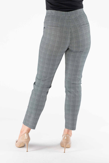27 INCH CHECKED PRINT BACK POCKET TROUSER