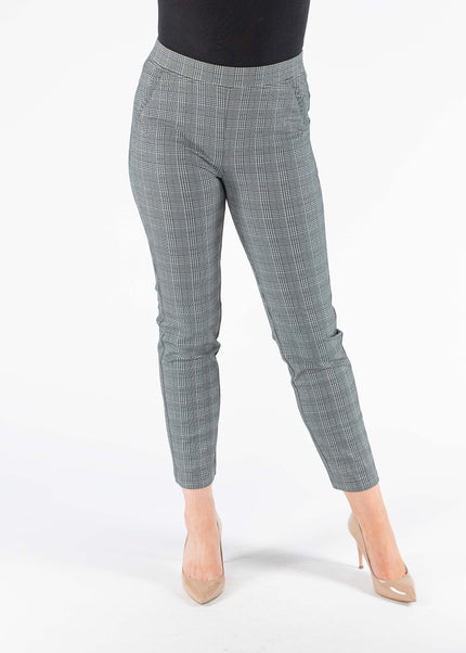 27 INCH CHECKED PRINT BACK POCKET TROUSER