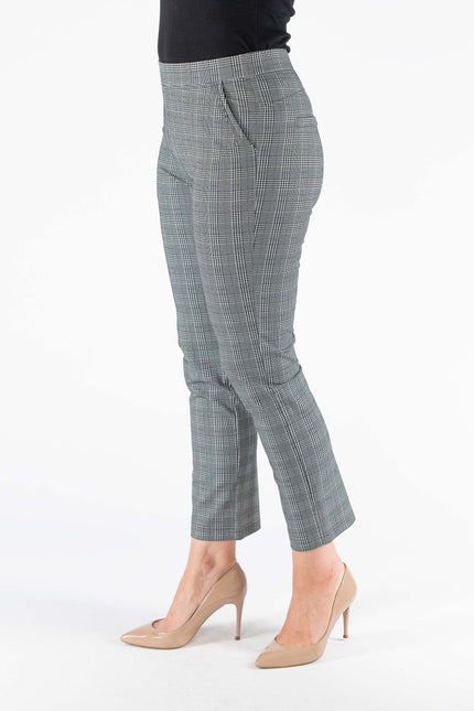 27 INCH CHECKED PRINT BACK POCKET TROUSER