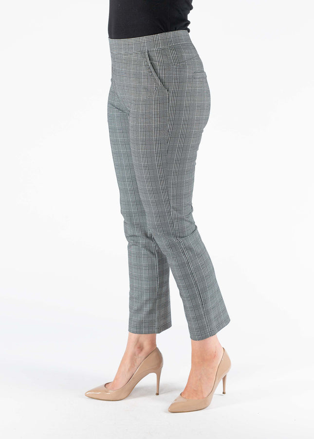 27 INCH CHECKED PRINT BACK POCKET TROUSER