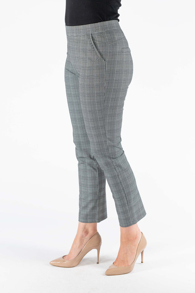 27 INCH CHECKED PRINT BACK POCKET TROUSER
