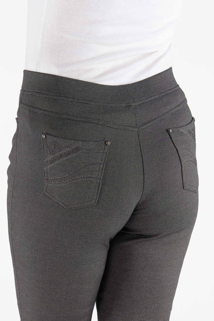GREY 27" LEG DETAIL POCKET TROUSER