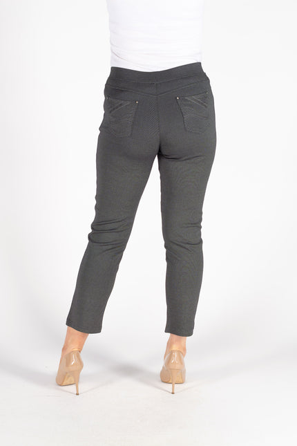GREY 27" LEG DETAIL POCKET TROUSER