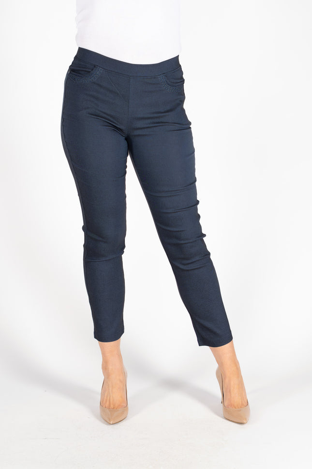 27 INCH STRETCH TROUSER POCKET EMBROIDER