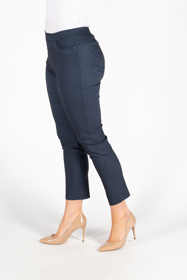 27 INCH STRETCH TROUSER POCKET EMBROIDER