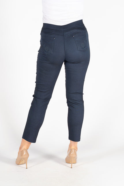 27 INCH STRETCH TROUSER POCKET EMBROIDER