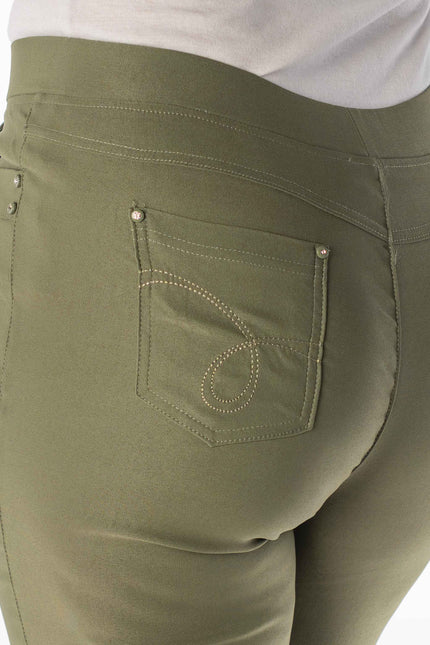 Olive 29 Inch Stretch Trouser Elasticated Waist
