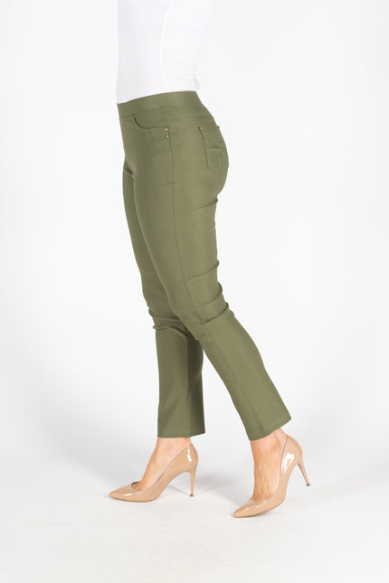 Olive 29 Inch Stretch Trouser Elasticated Waist