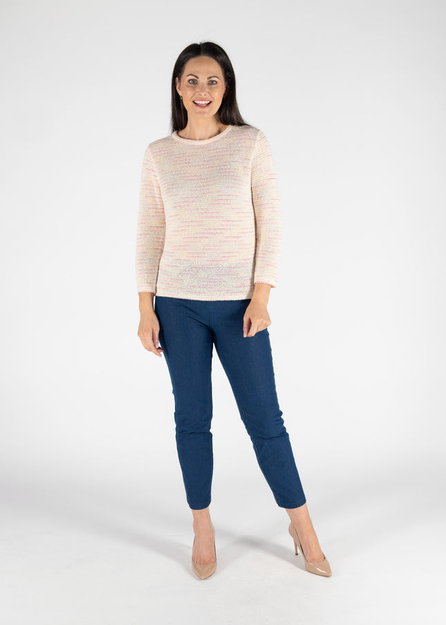 Trouser 27 inch denim metal trim with pockets