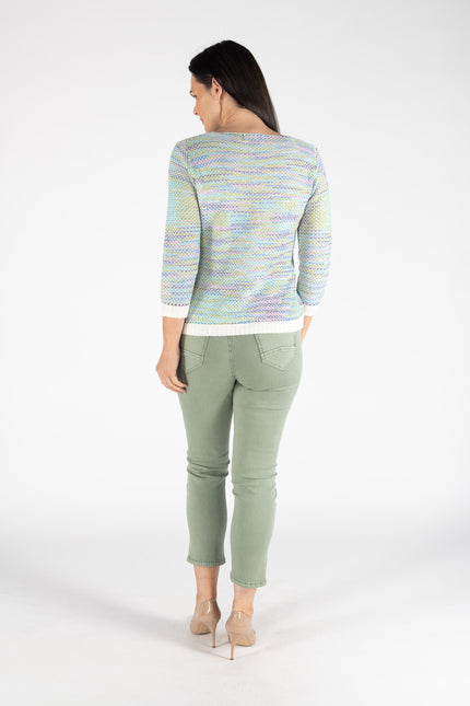 29 INCH GARMENT DYE DENIM JEANS WITH BELT - AQUA GREY