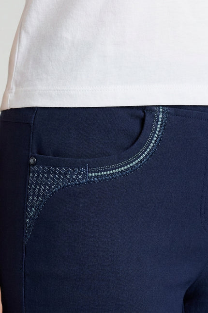 27 Inch embroidered pocket trouser