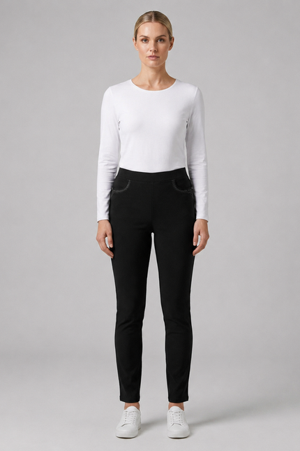 27 Inch embroidered pocket trouser