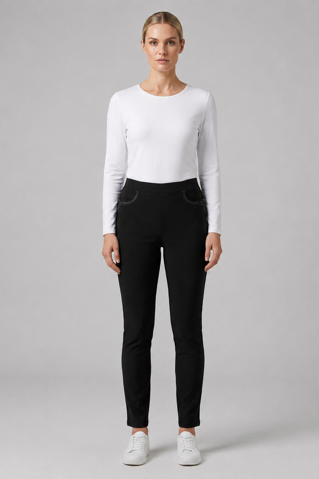 27 Inch embroidered pocket trouser