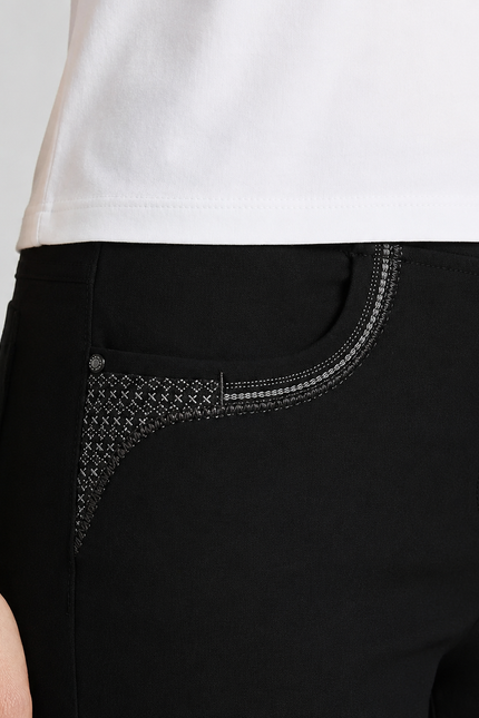 27 Inch embroidered pocket trouser