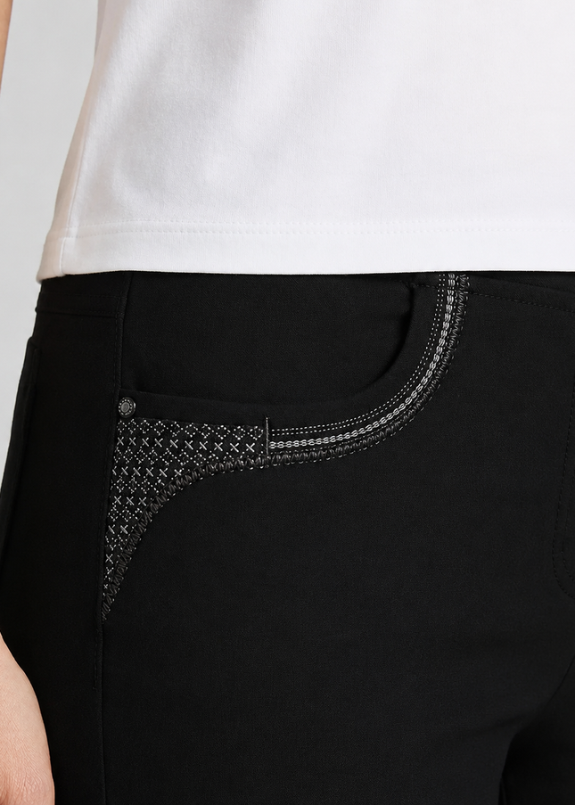 27 Inch embroidered pocket trouser
