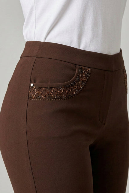 29 Inch Embroidered pocket stretch trouser