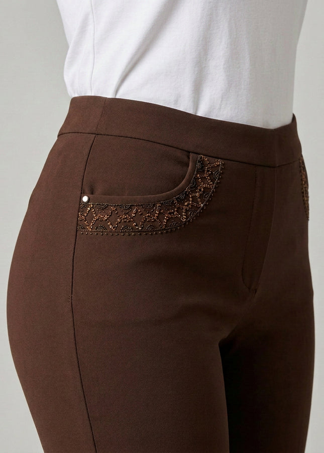 29 Inch Embroidered pocket stretch trouser