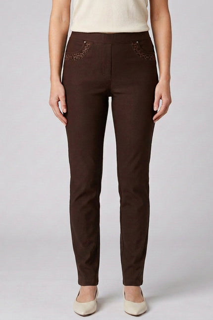 29 Inch Embroidered pocket stretch trouser