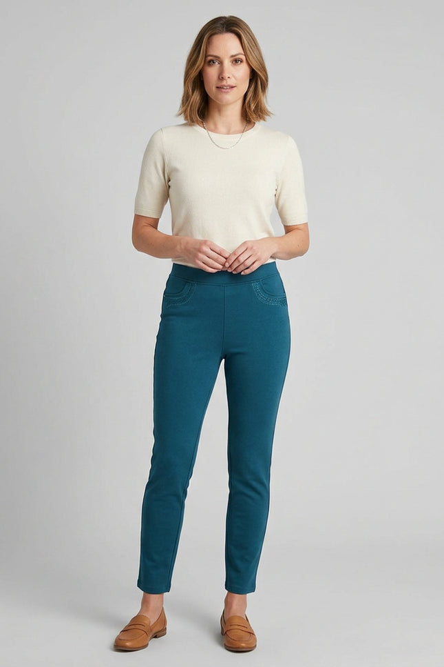 27 Inch embroidered pocket trouser