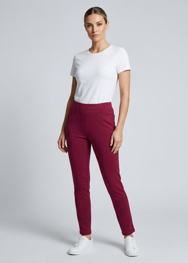 27 Inch embroidered pocket trouser
