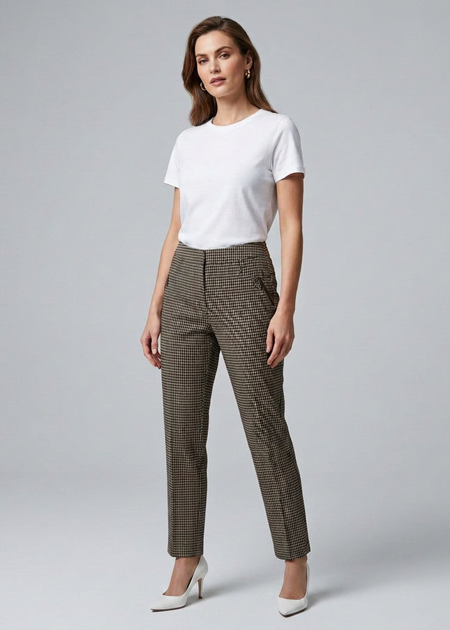 29 Inch check trouser with pockets