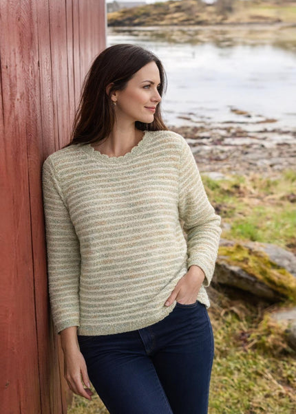 MULT TEXTURED STRIPE JUMPER BUTTON DETAIL