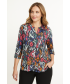 ABSTRACT PRINT BURNOUT TOP 3/4 SLEEVE