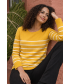 Mustard Stripe Jumper With Button Details