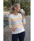 MULTI STRIPE JUMPER ROUND NECK 3/4 SLEEVE