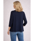 WAVY STRIPE INSERT MOCK CARDIGAN 3/4 SLEEVE