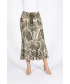 OLIVE SKIRT WITH ELASTICATED WAIST AND TIE BELT