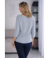 BLUE BACK BUTTON ROUND NECK TOP 3/4 SLEEVE