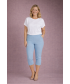 LIGHT BLUE CROP 22 INCH STRETCH TROUSER POCK DETAIL