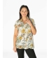 Floral Print Crinkle Blouse Short Sleeve 