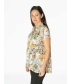 Floral Print Crinkle Blouse Short Sleeve 