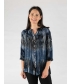 Tie Dye 3/4 Sleeve Longline Blouse- B30043