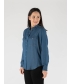 Denim blue Blouse With Coller