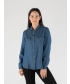 Denim blue Blouse With Coller