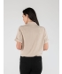 Beige Short Sleeve Blouse With Coller