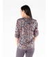 ABSTRACT PRINT BURNOOUT BLOUSE 3/4 SLEEVE