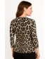 ANIMAL PRINT 3/4 SLEEVE BLOUSE FRONT POCKET